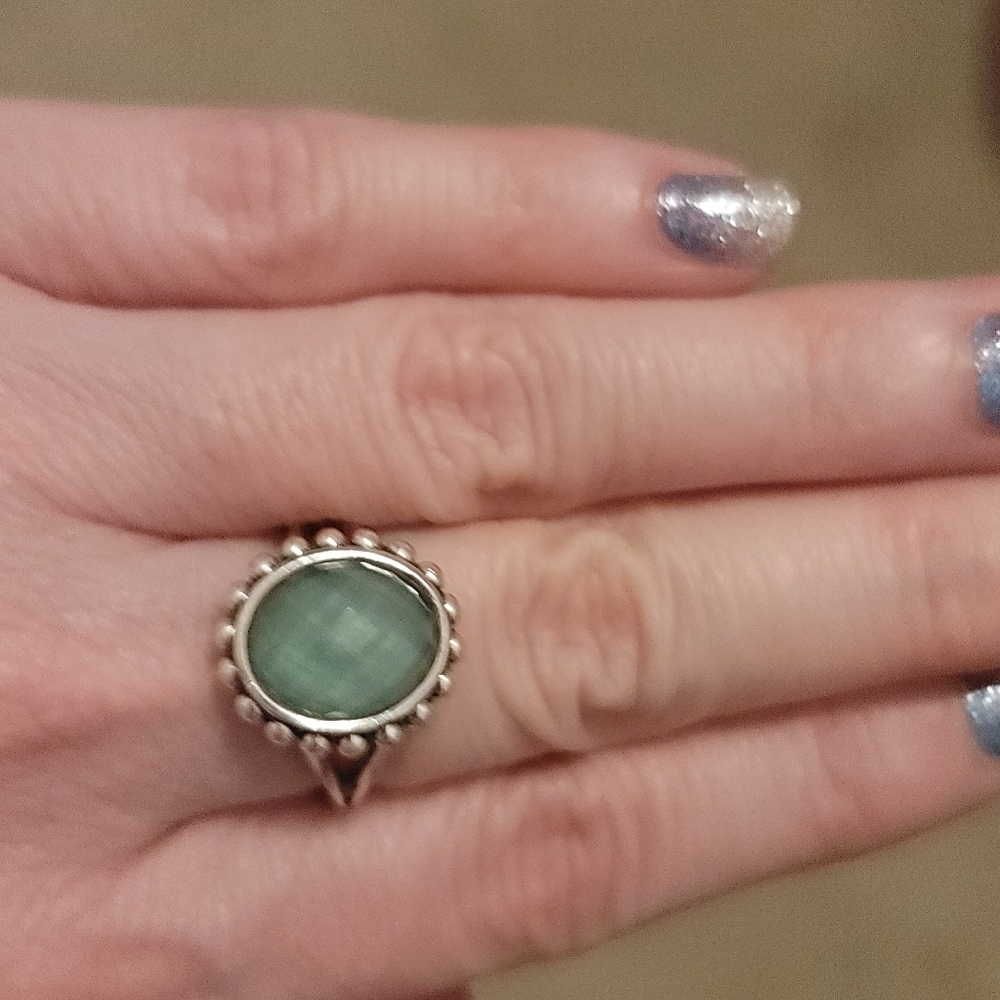 Lagos green Maya variscite ring